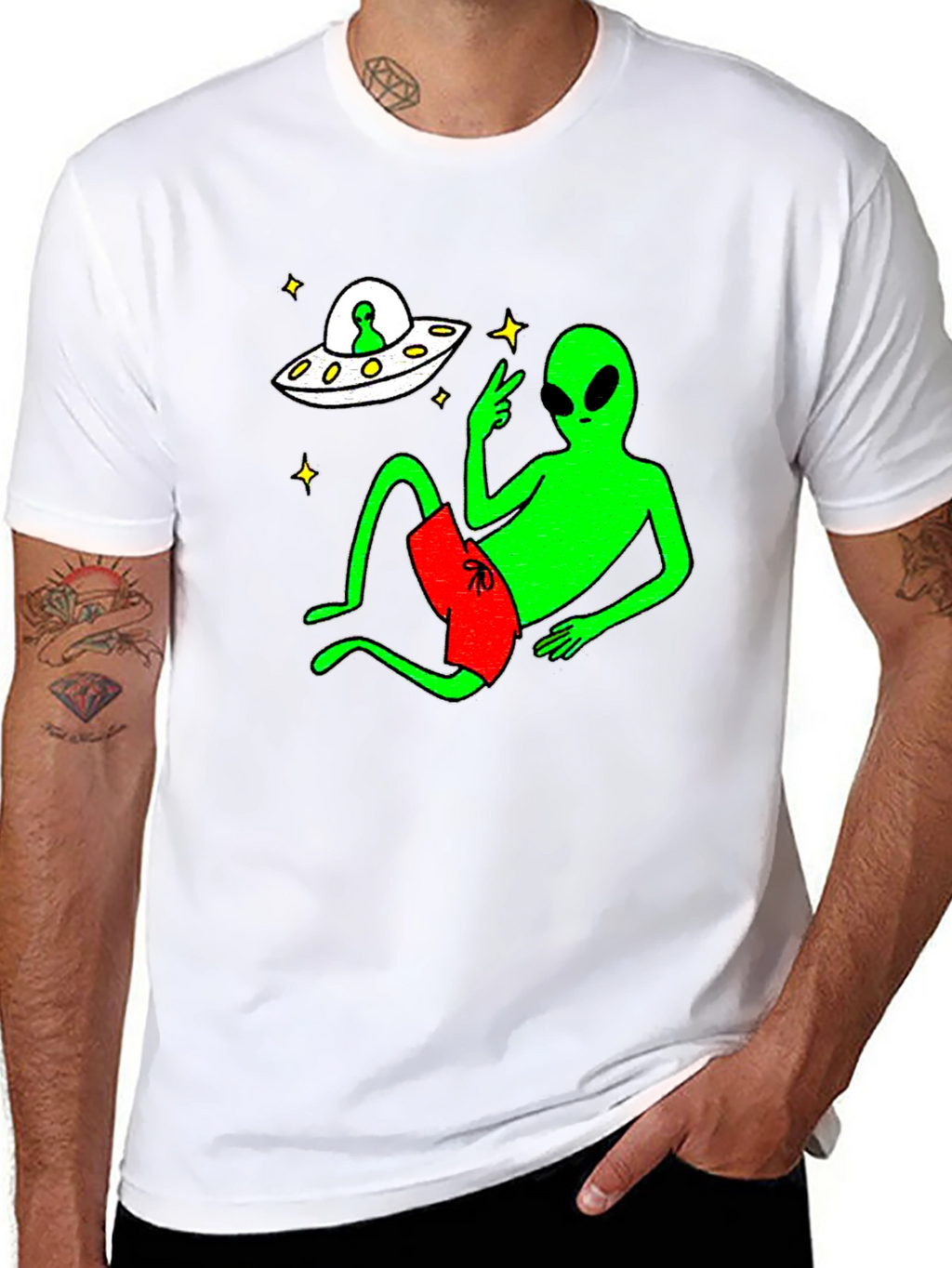 Cool Alien Chill T-Shirt - Black