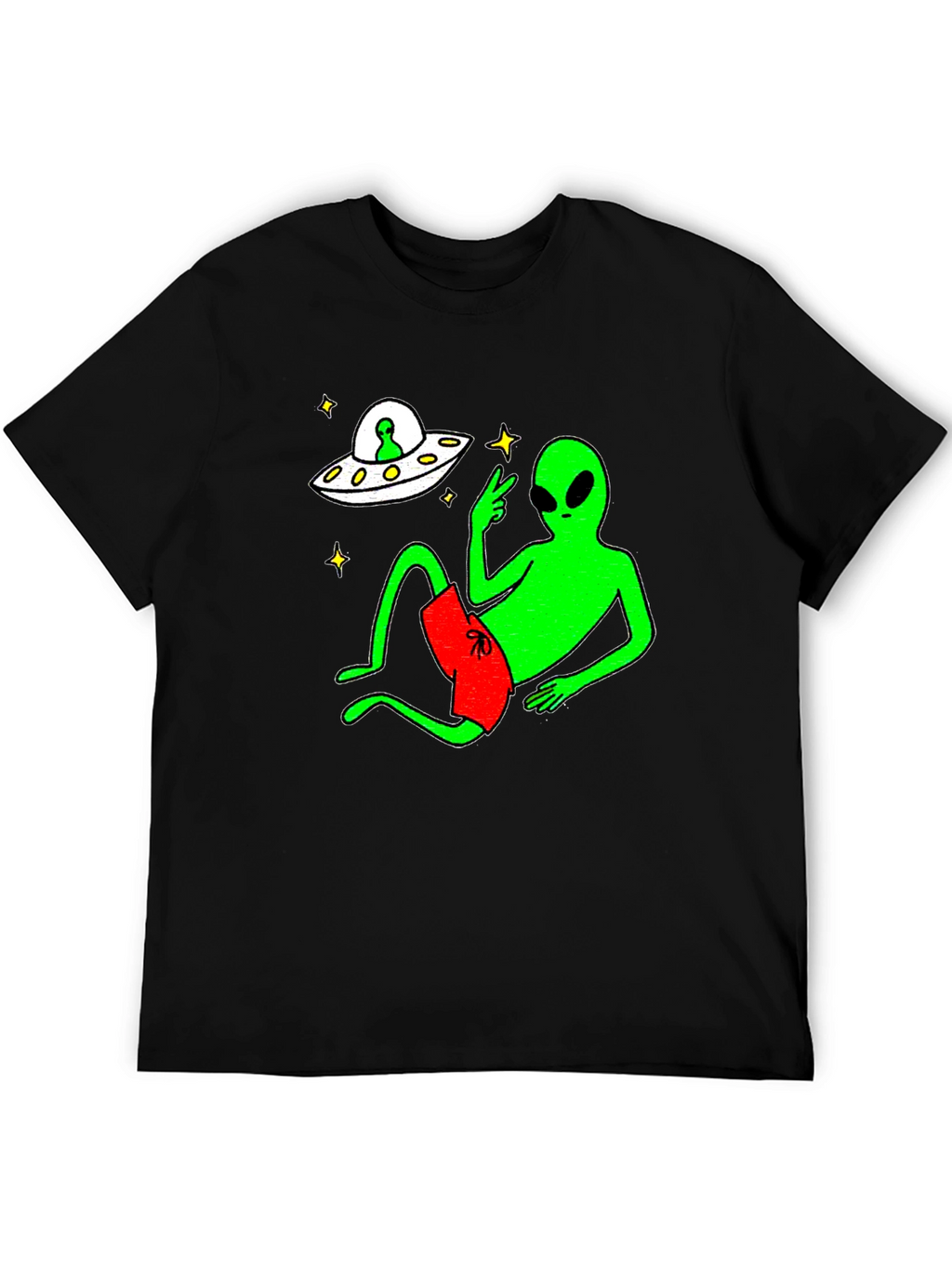 Cool Alien Chill T-Shirt - Black