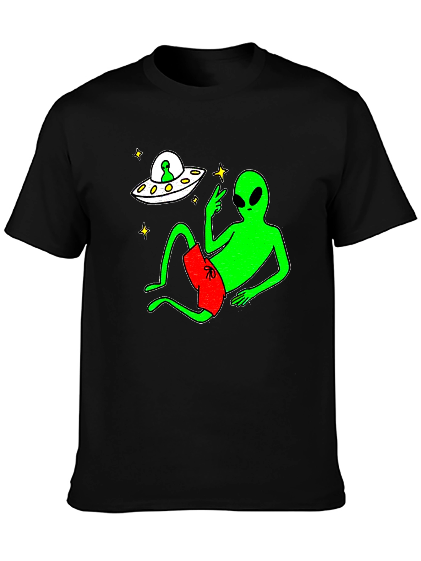 Cool Alien Chill T-Shirt - Black