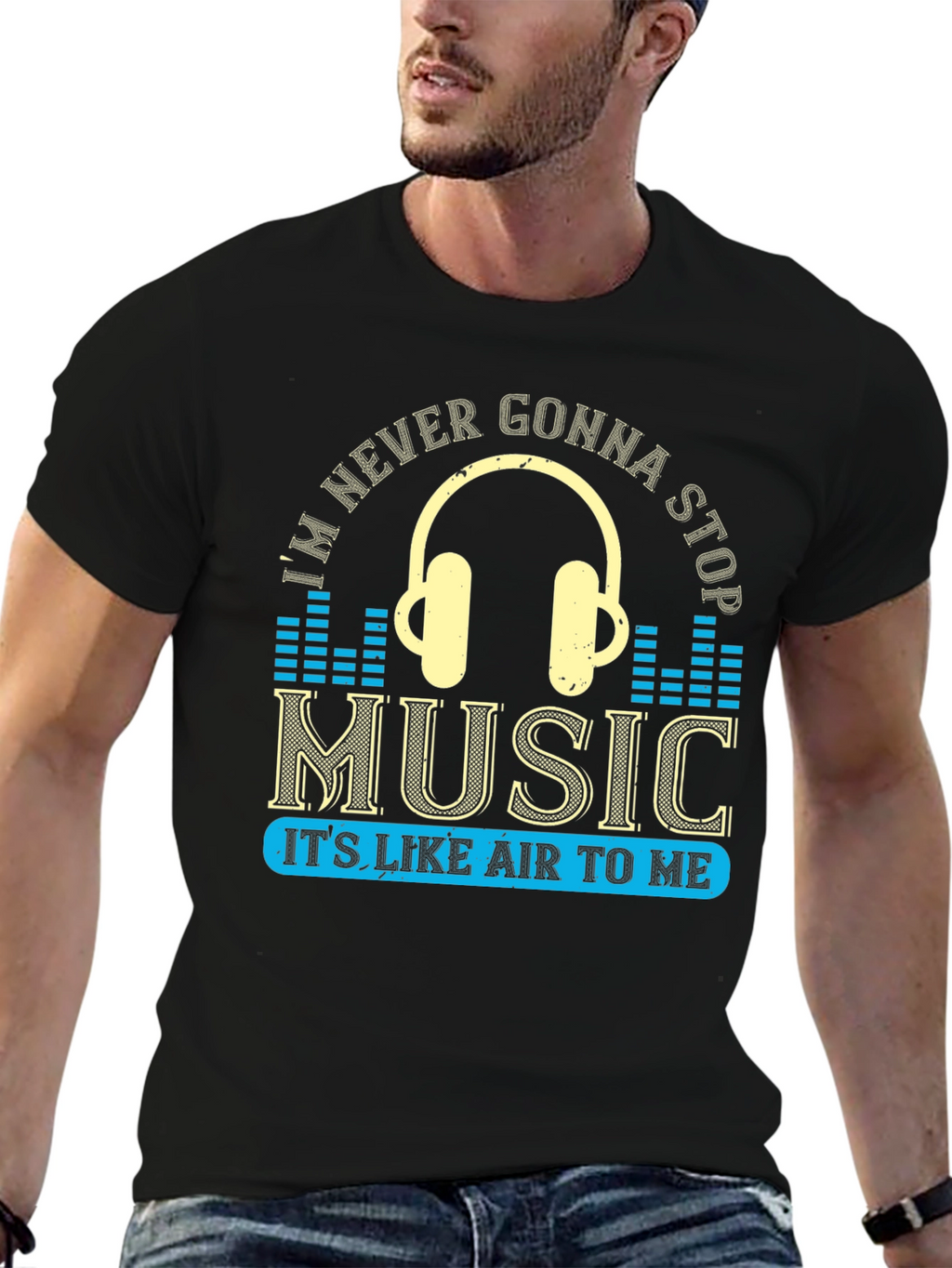 Music Lover Graphic Tee - Never Gonna Stop!
