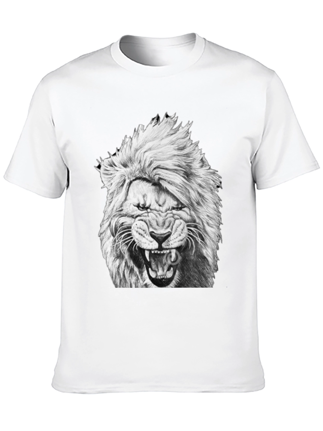 Lion Graphic Print Black T-Shirt