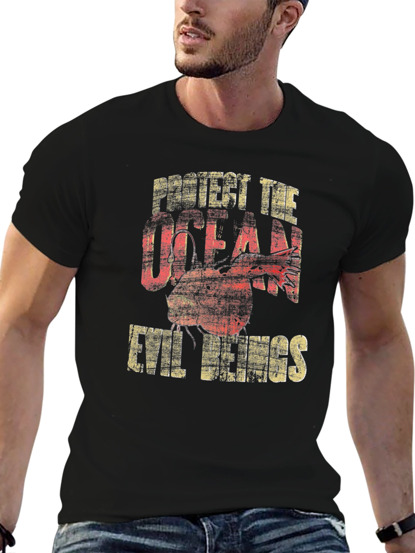 Protect the Ocean Evil Beings Graphic T-Shirt