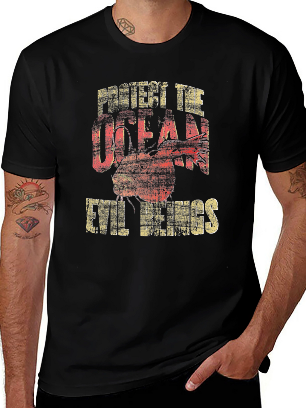 Protect the Ocean Evil Beings Graphic T-Shirt