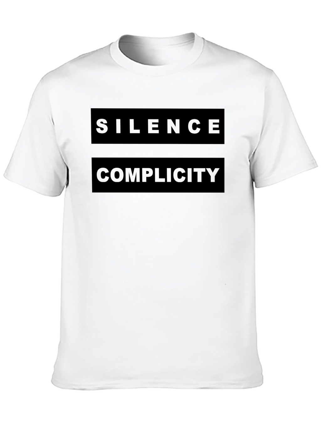 Silence Complicity Graphic Tee - Bold Statement Shirt