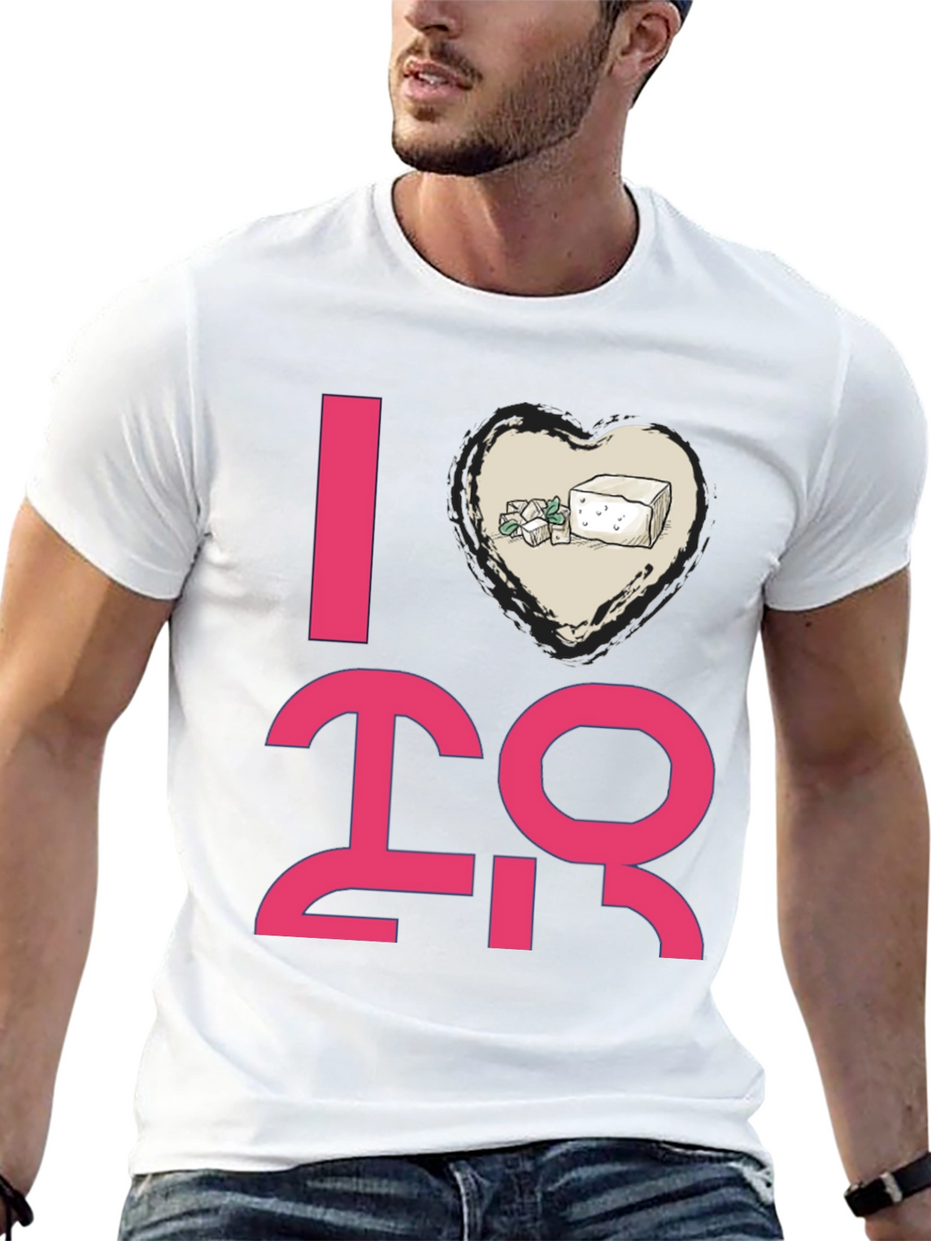 I Heart Tofu Graphic Tee - Black Casual T-Shirt