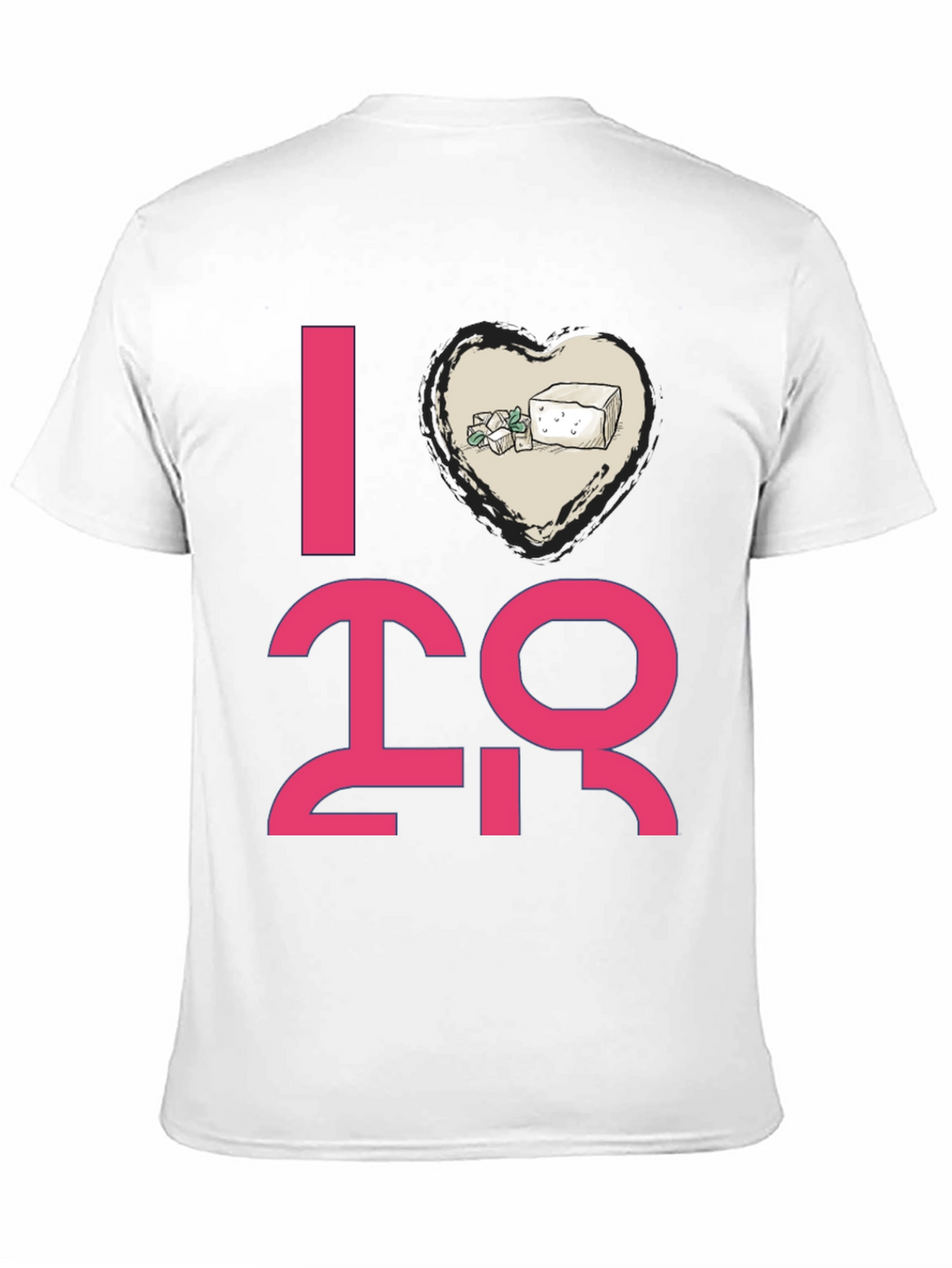 I Heart Tofu Graphic Tee - Black Casual T-Shirt