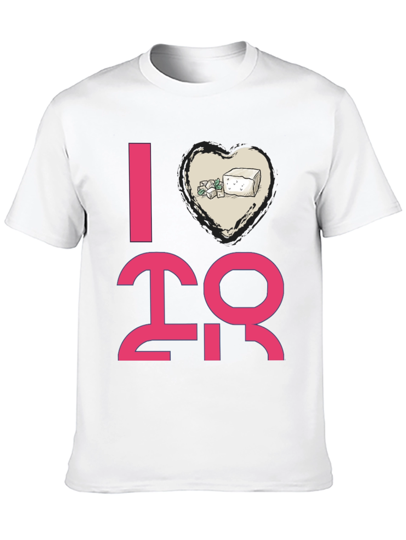 I Heart Tofu Graphic Tee - Black Casual T-Shirt