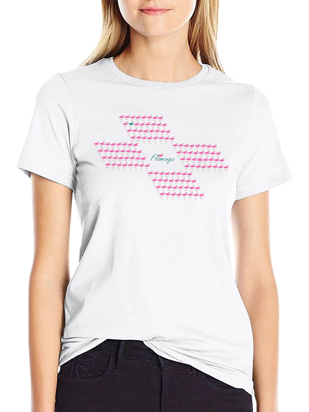 Flamingo Pattern T-Shirt - Unique Bird Design