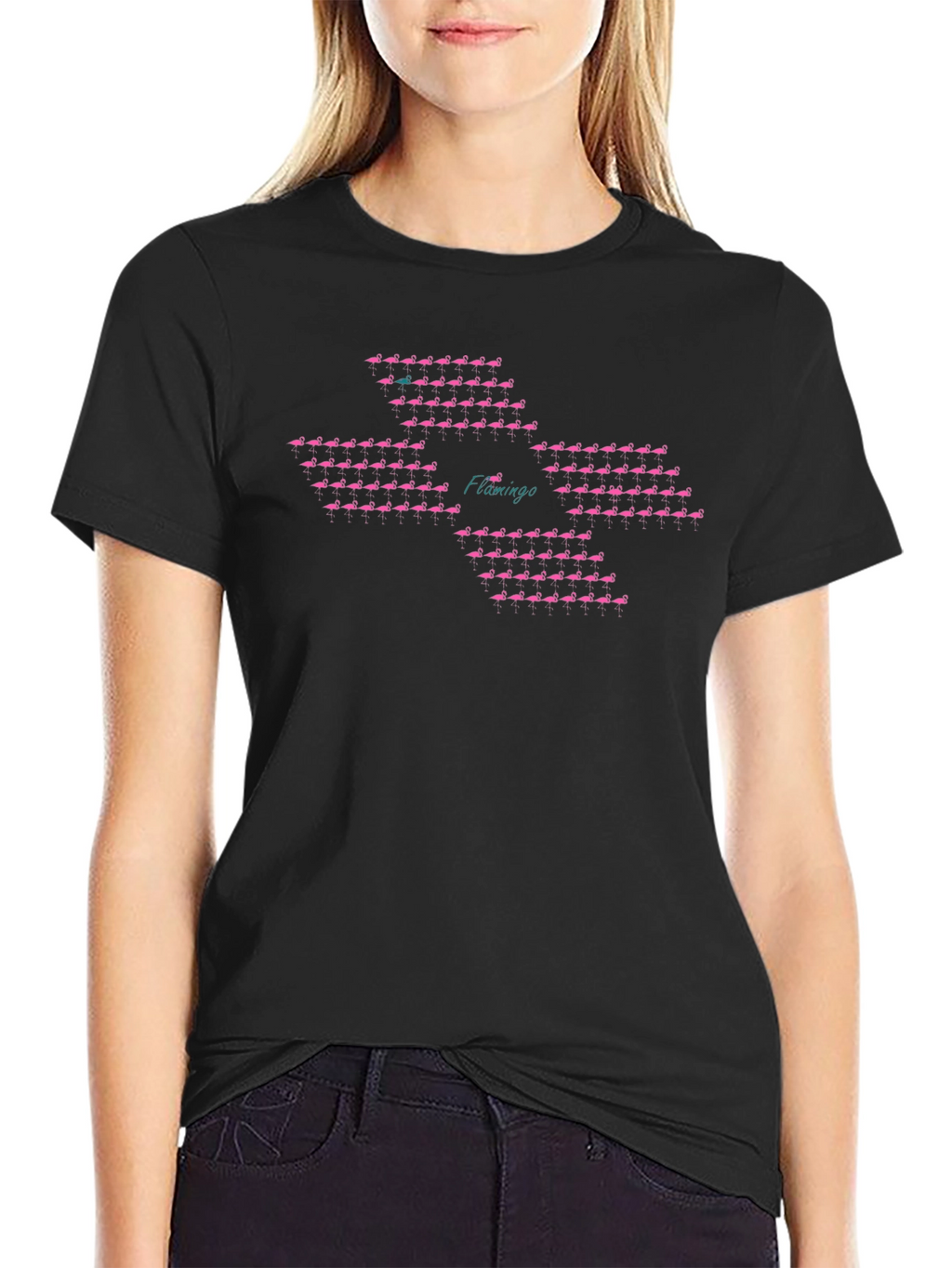 Flamingo Pattern T-Shirt - Unique Bird Design