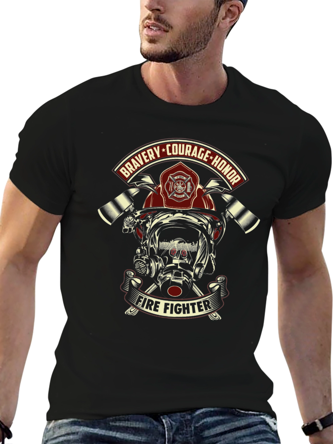 Firefighter Bravery Courage Honor Graphic T-Shirt