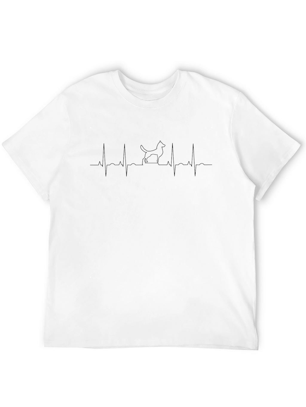 Dog Heartbeat T-Shirt - Mens Black Tee