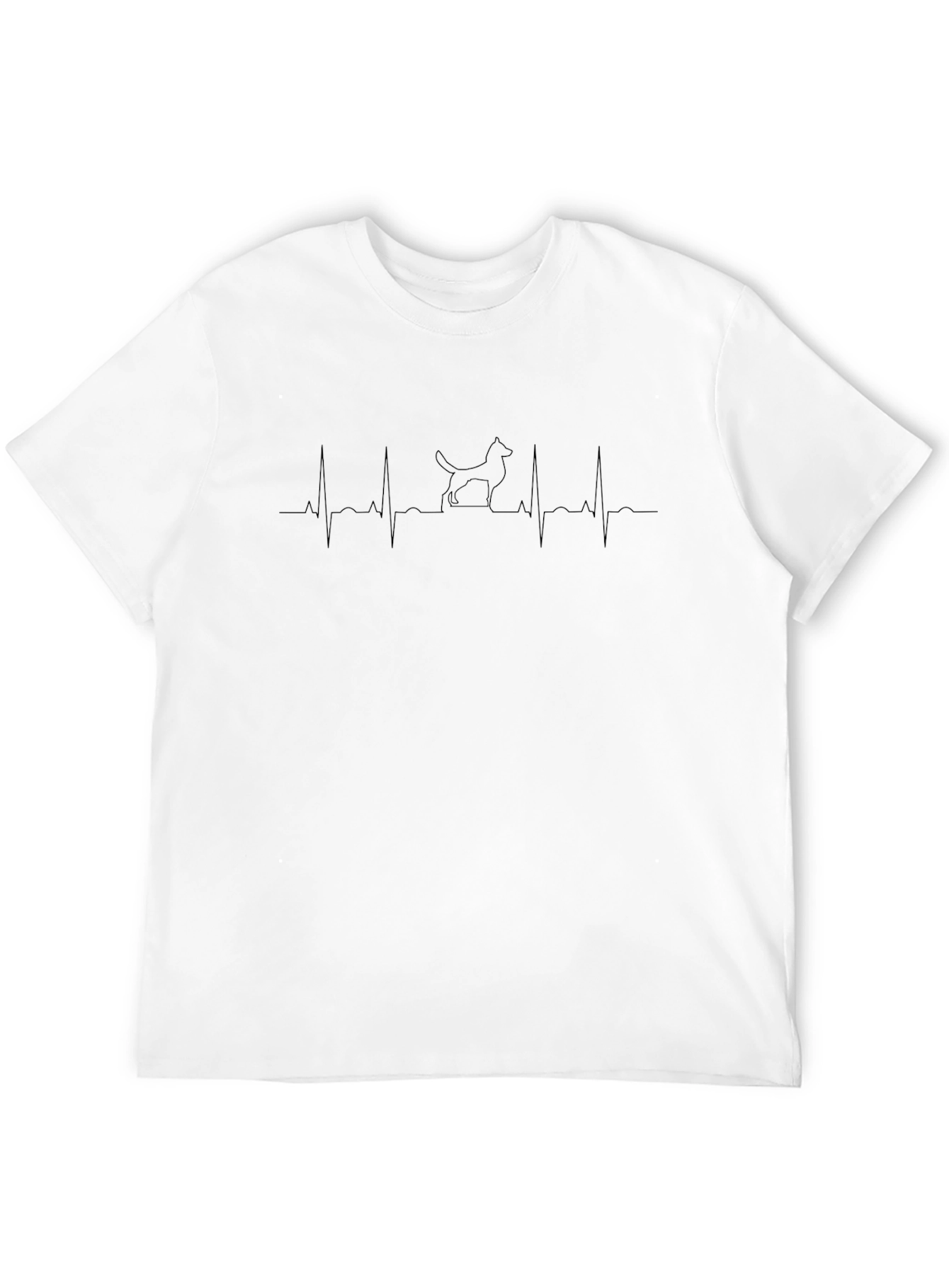 Dog Heartbeat T-Shirt - Mens Black Tee