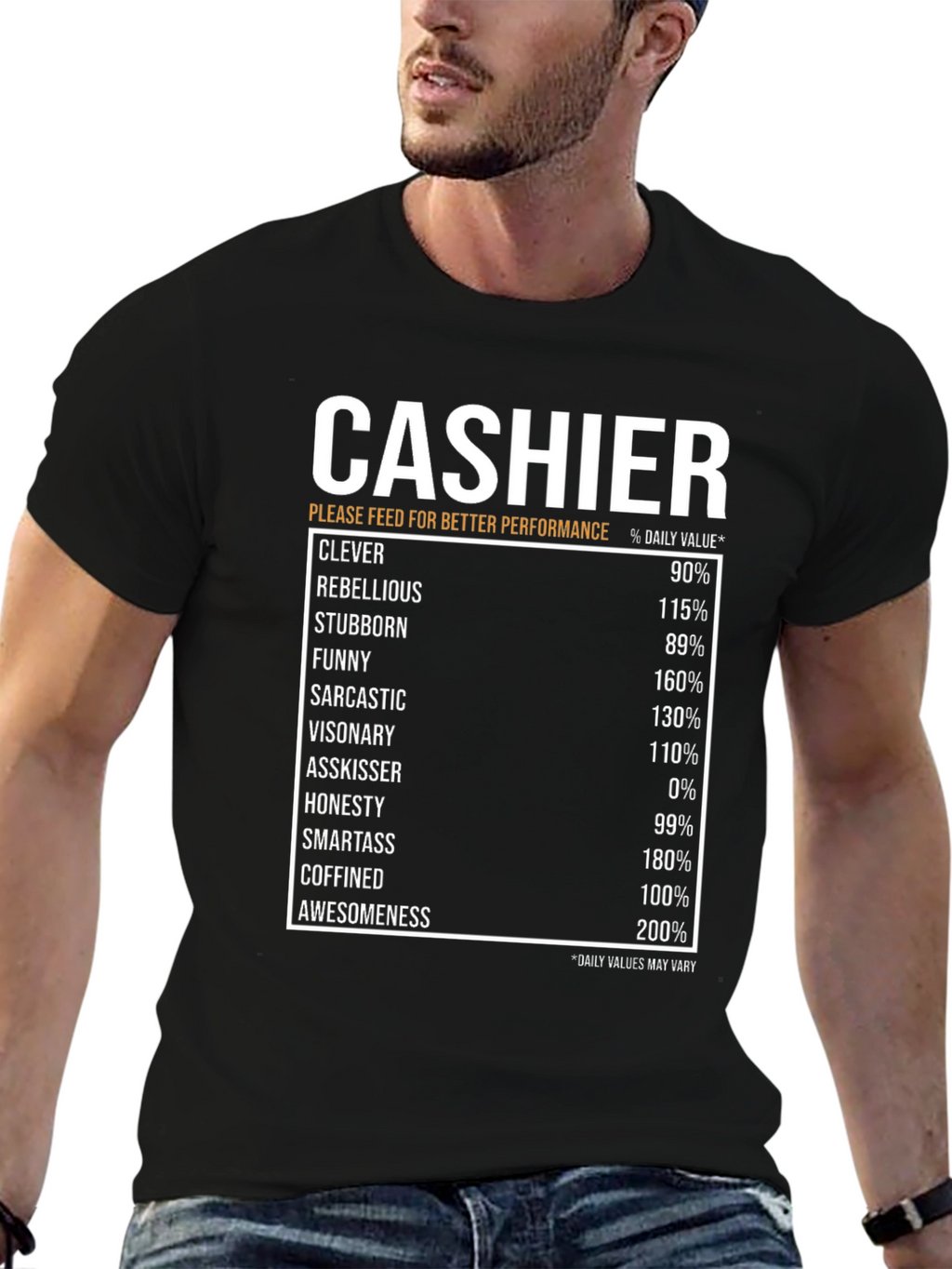 Cashier Humor Black T-Shirt