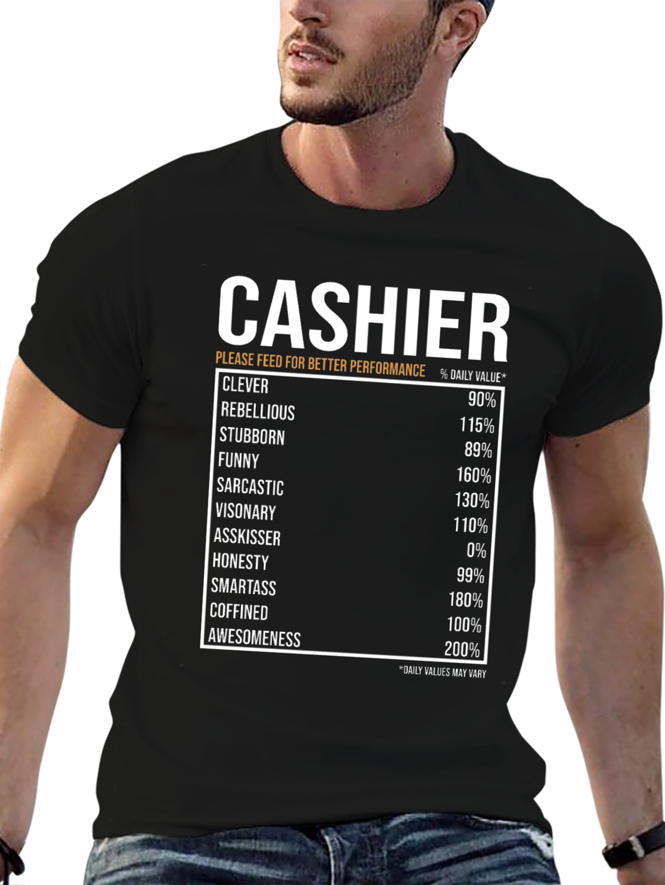 Cashier Humor Black T-Shirt