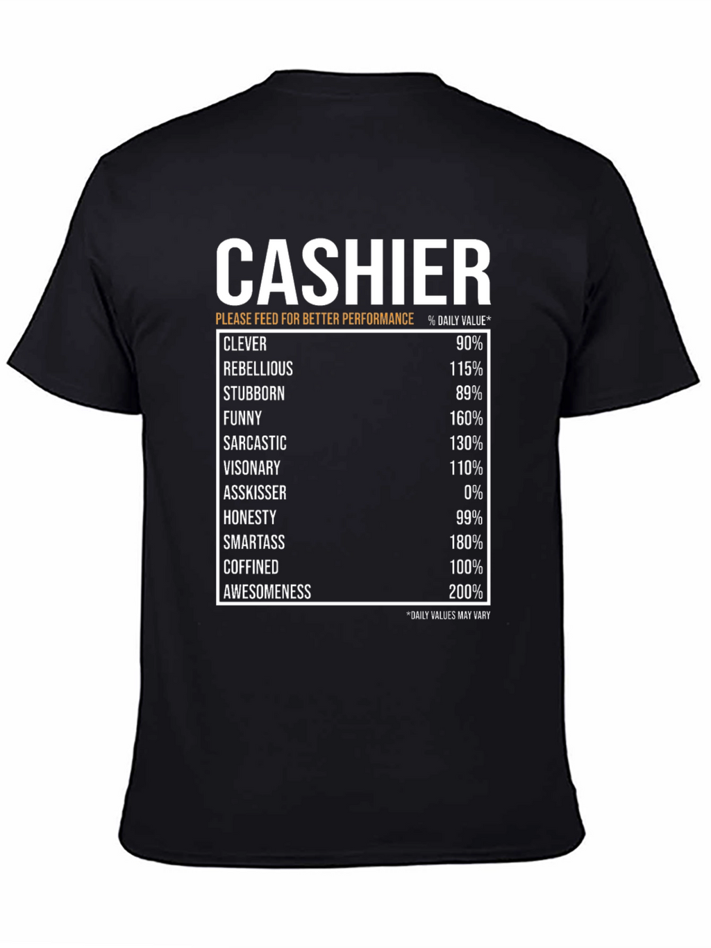 Cashier Humor Black T-Shirt