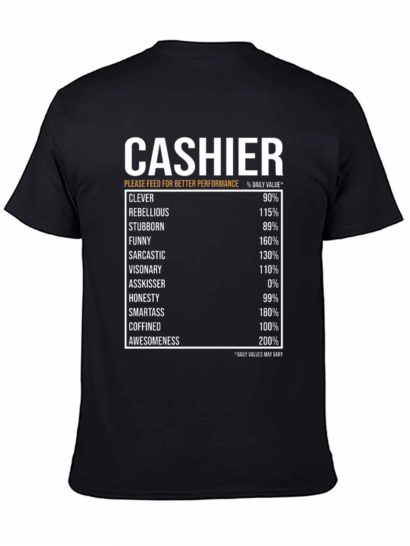 Cashier Humor Black T-Shirt