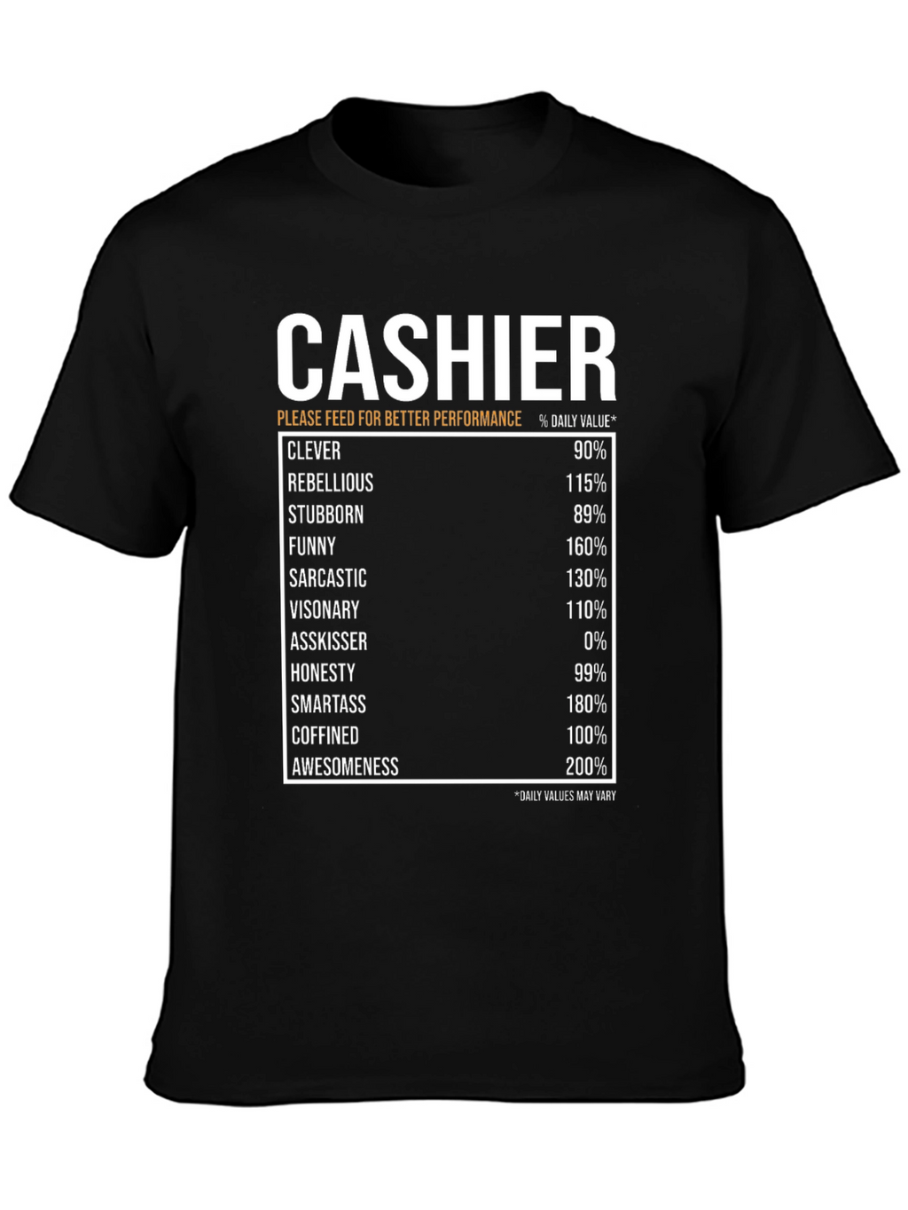 Cashier Humor Black T-Shirt