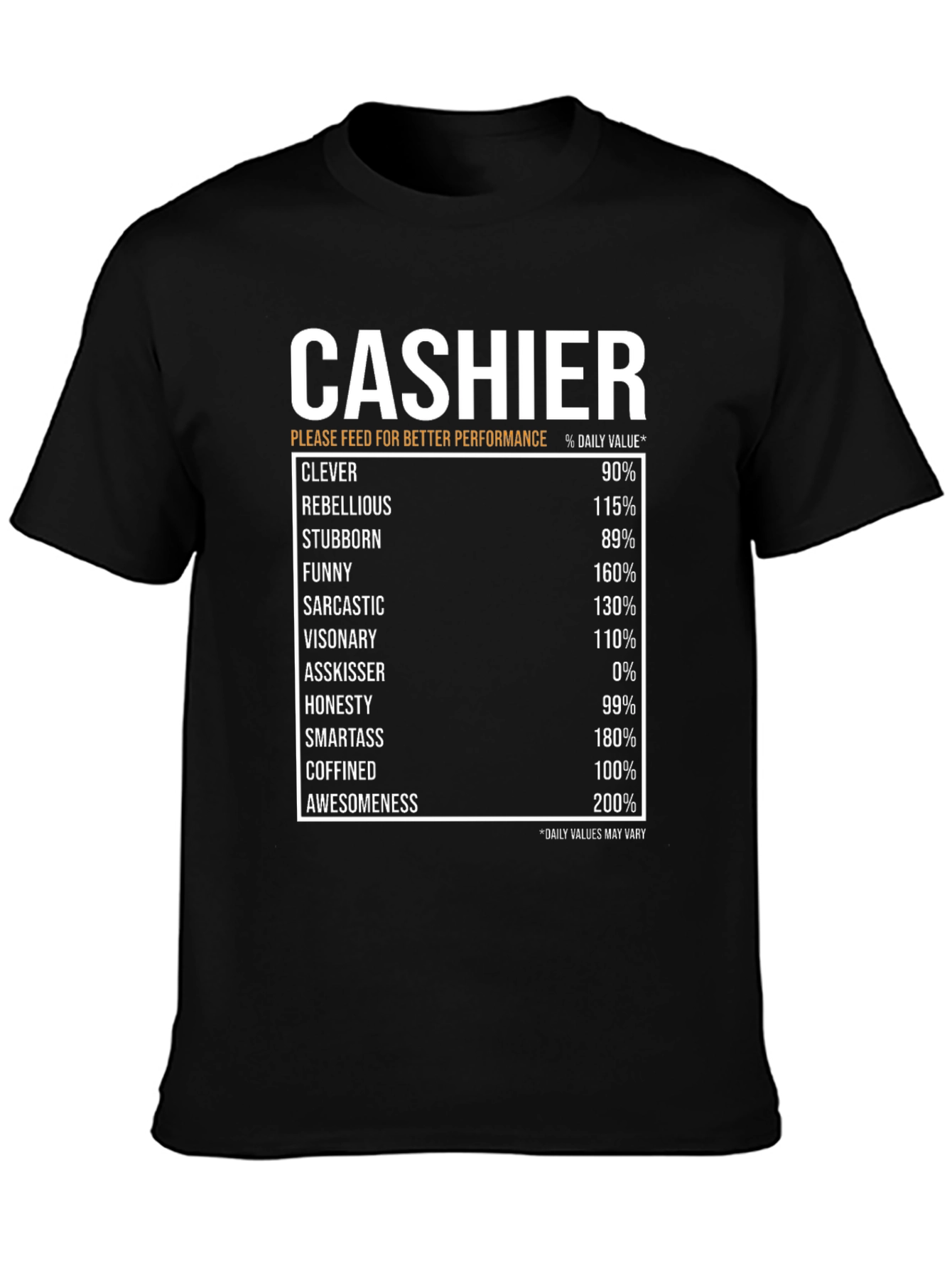 Cashier Humor Black T-Shirt