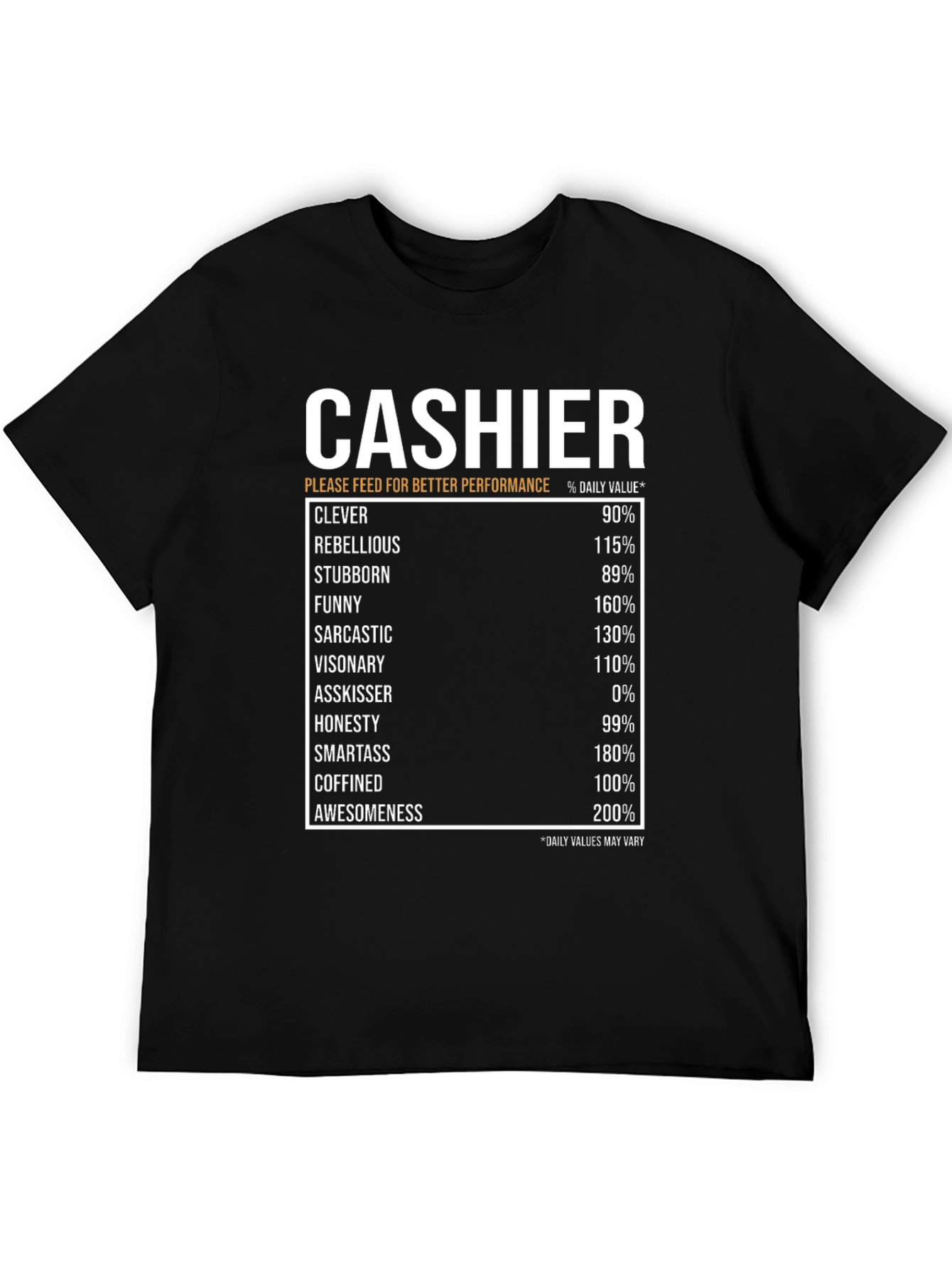 Cashier Humor Black T-Shirt