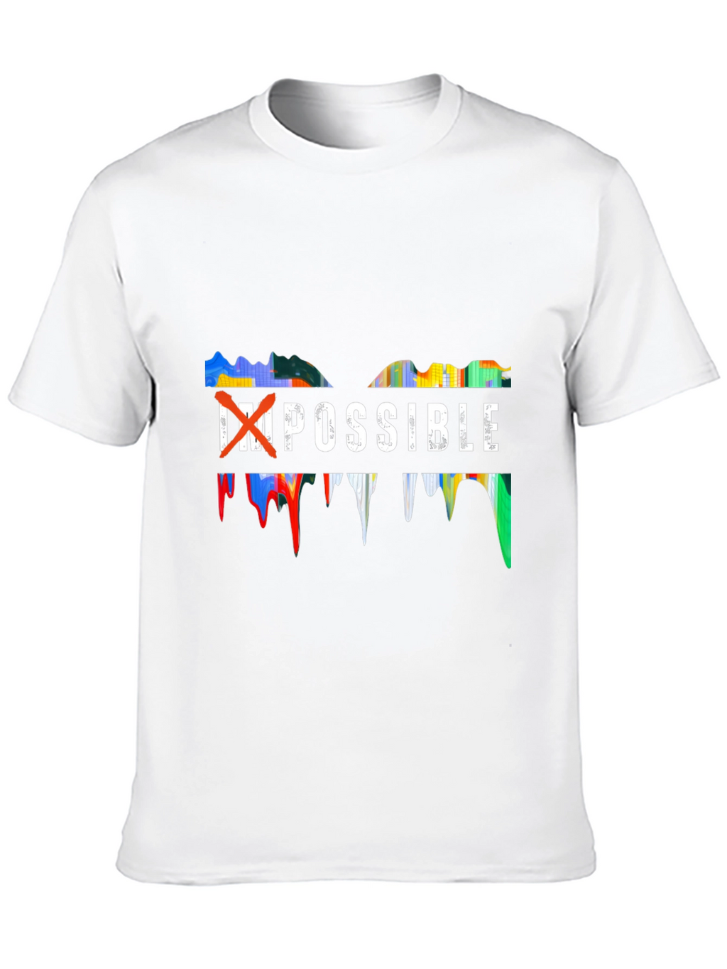 Inspirational Impossible Graphic Print Black T-Shirt