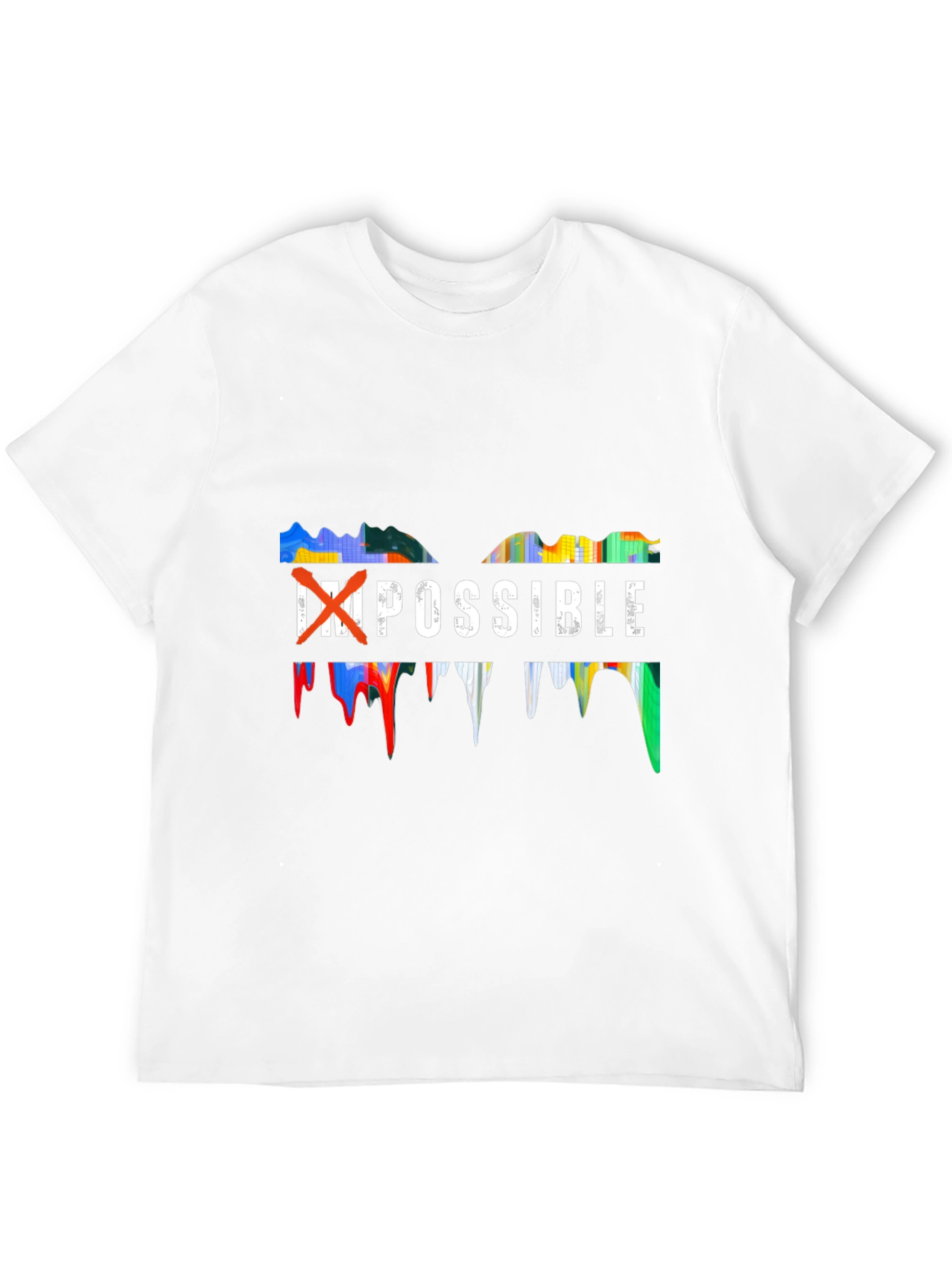 Inspirational Impossible Graphic Print Black T-Shirt