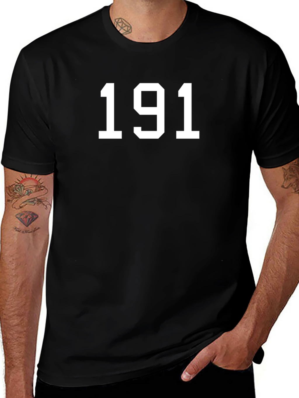 Number 191 Graphic T-Shirt - Black Cotton Tee
