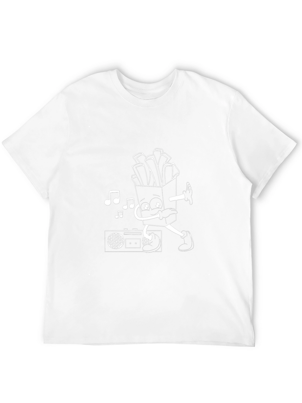 Dancing Fries Graphic Tee - Black Cotton T-Shirt
