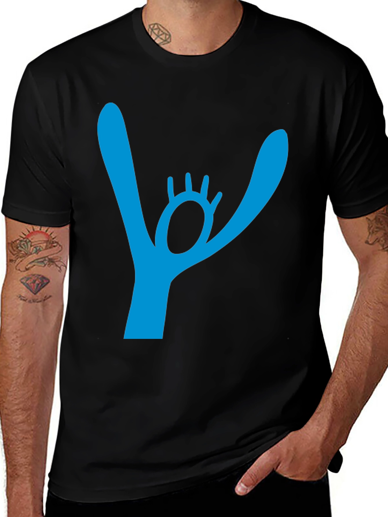 Abstract Graphic Print Black T-Shirt