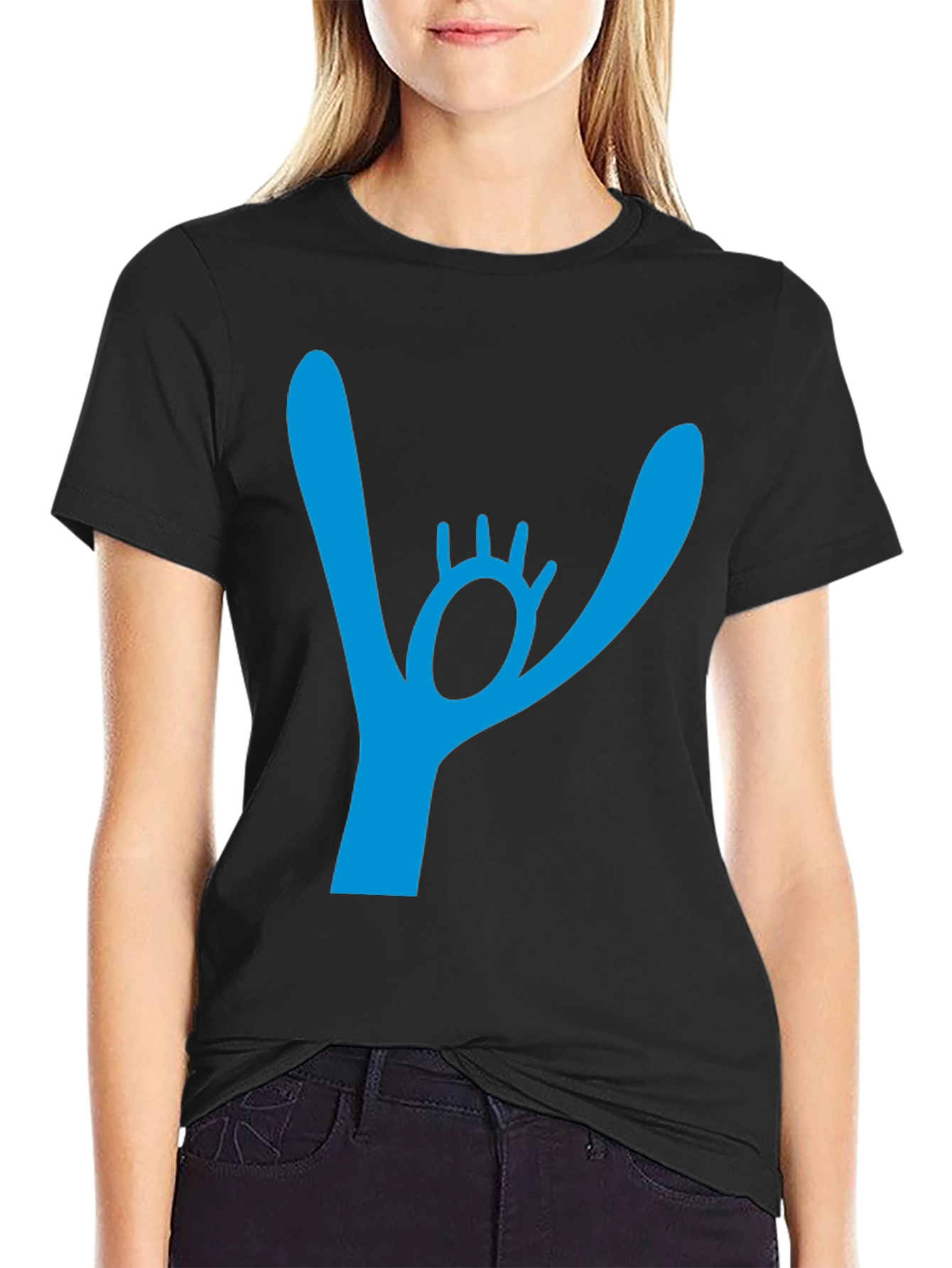 Abstract Graphic Print Black T-Shirt