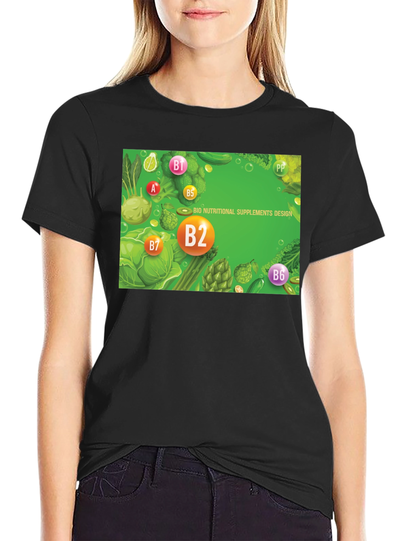 Nutritional Supplements Design Black T-Shirt