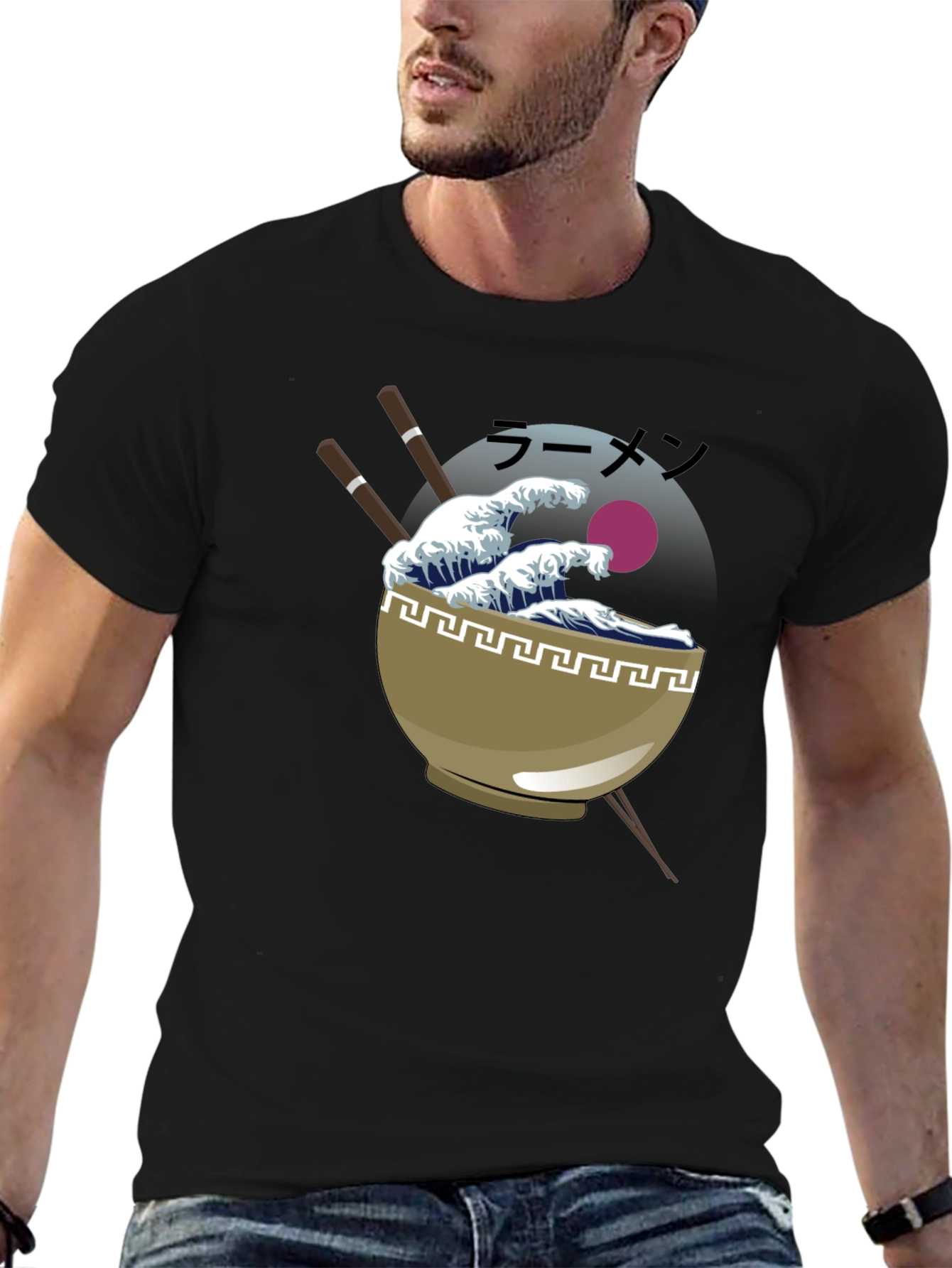 Ramen Wave Graphic Tee - Trendy Casual Style