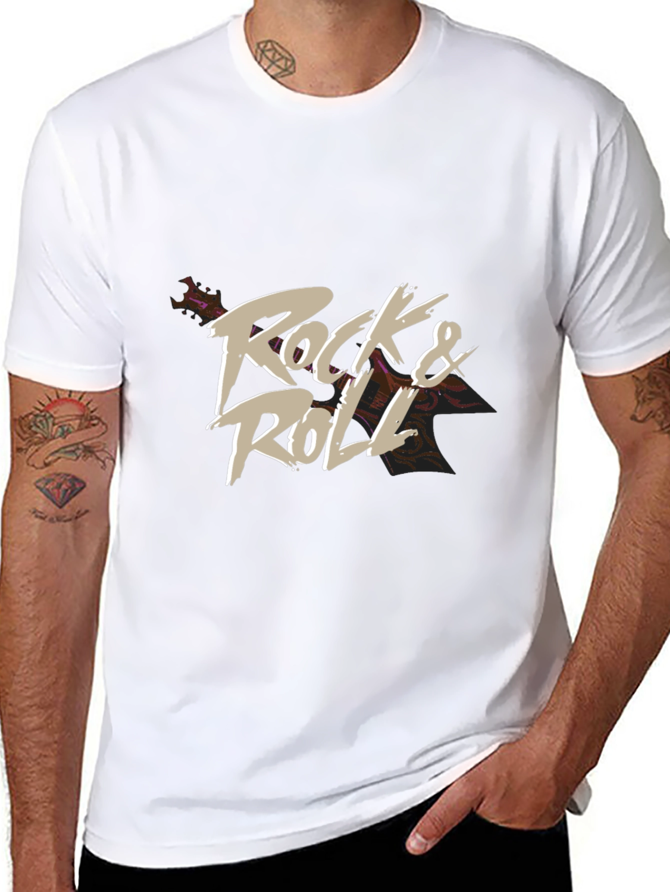 Rock & Roll Graphic T-Shirt - Black