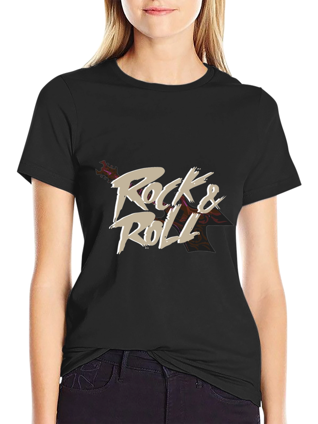 Rock & Roll Graphic T-Shirt - Black