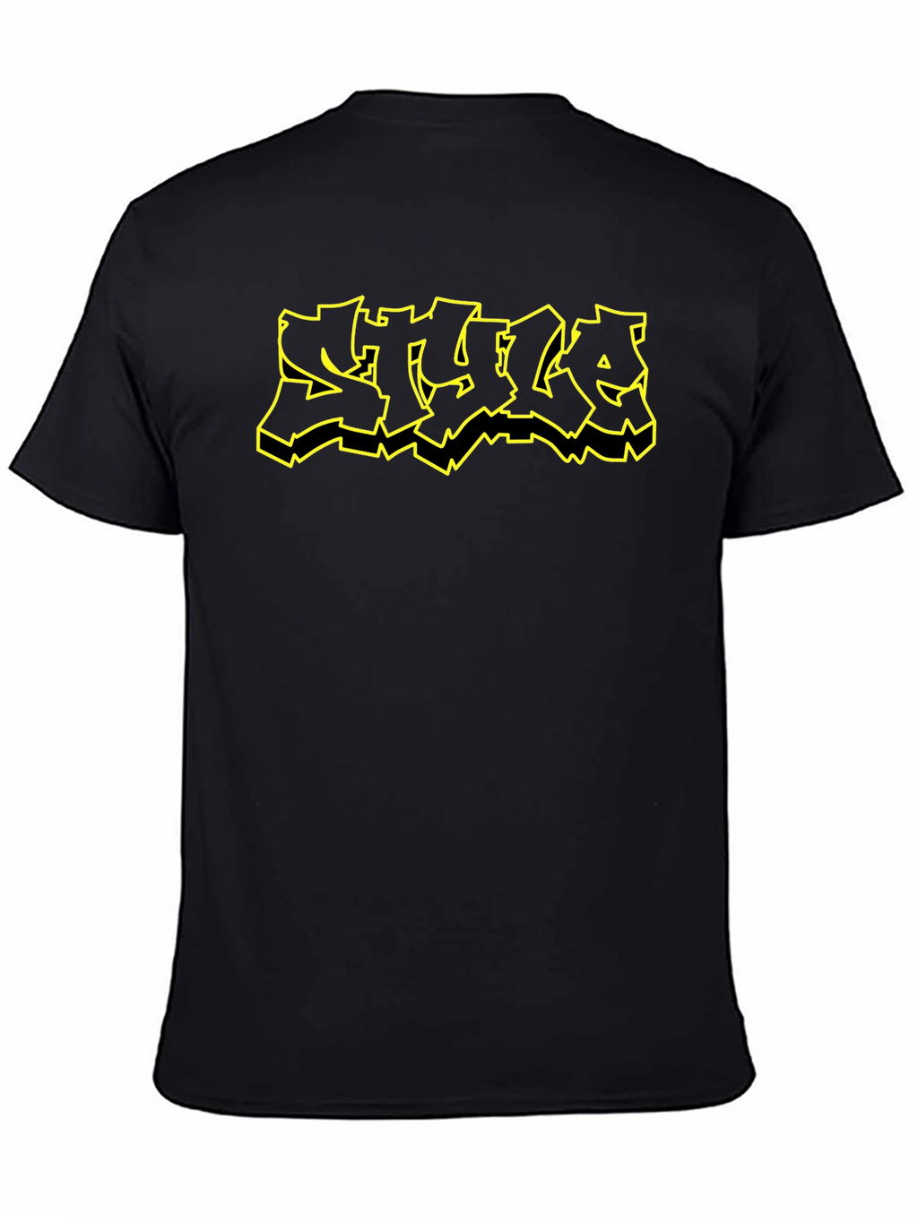 Edgy Graphic Tee - Black T-Shirt with STYLE Design