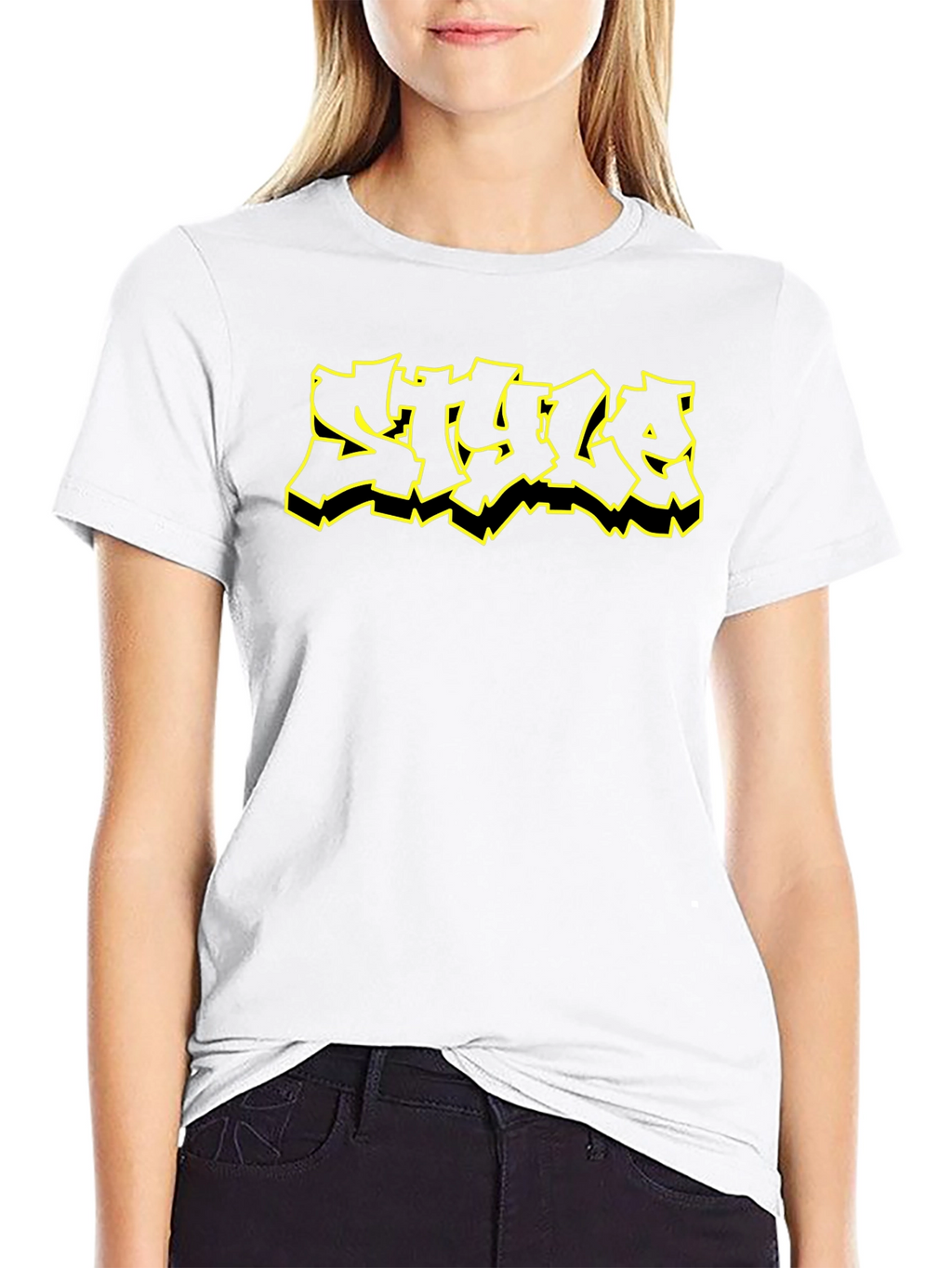 Edgy Graphic Tee - Black T-Shirt with STYLE Design