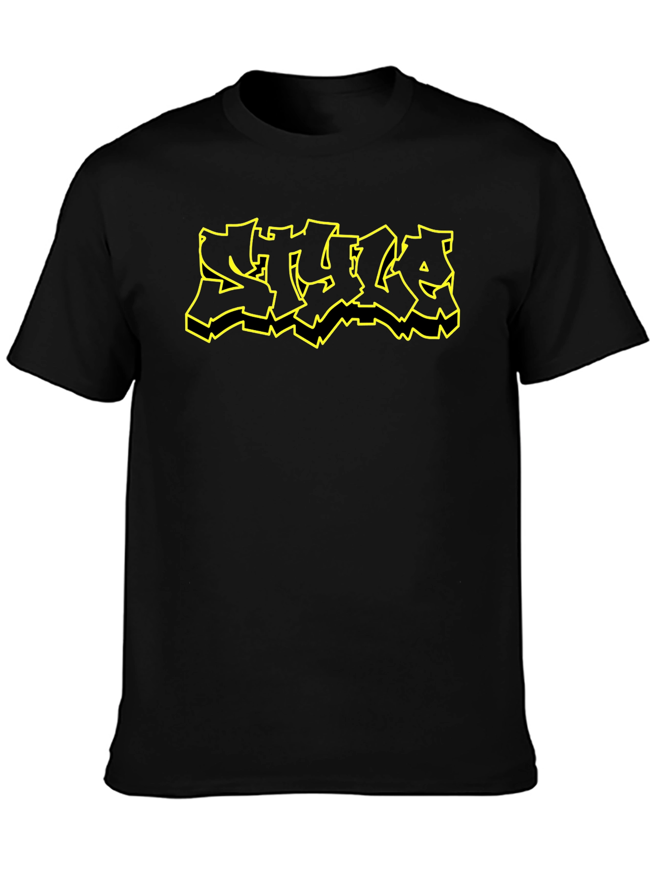 Edgy Graphic Tee - Black T-Shirt with STYLE Design