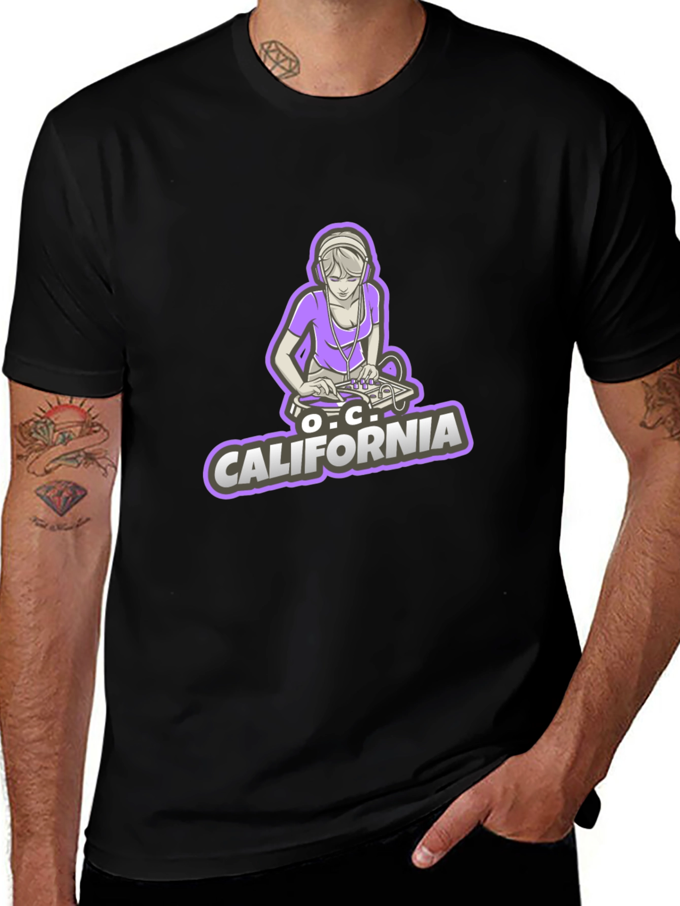 DJ Girl O.C. California Black Tee