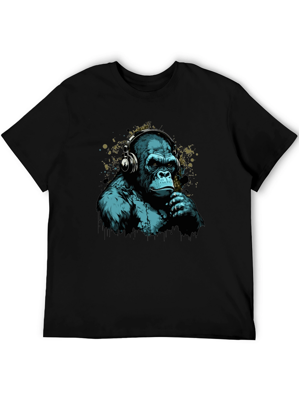 Cool Gorilla Headphones Graphic T-Shirt