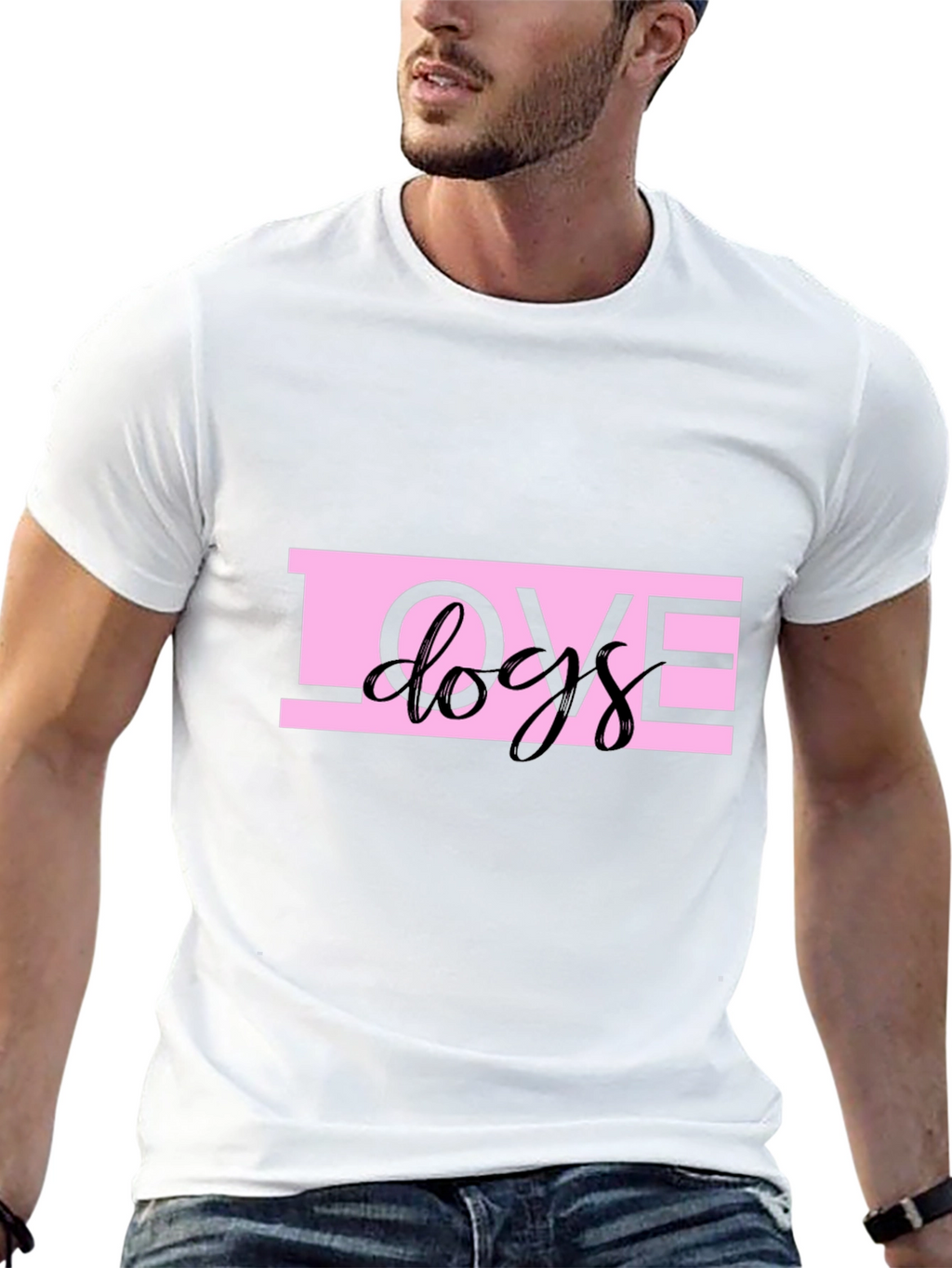 Love Dogs Graphic Black T-Shirt