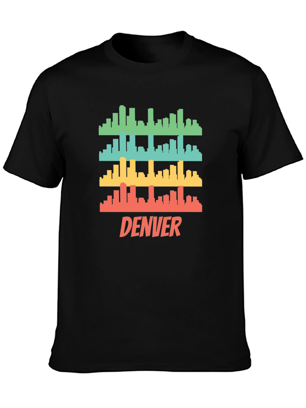 Denver Skyline Mens Black Graphic Tee