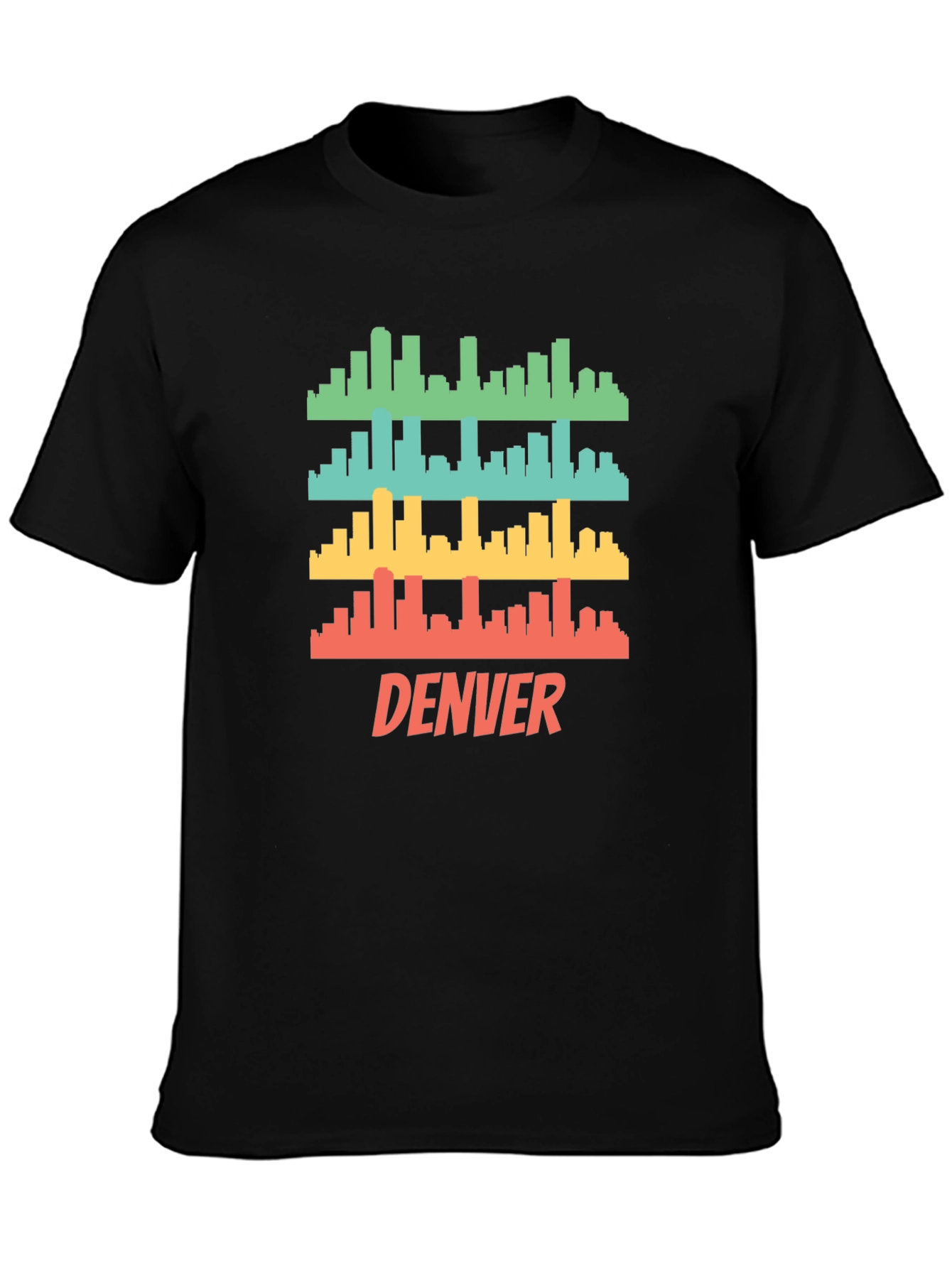 Denver Skyline Mens Black Graphic Tee