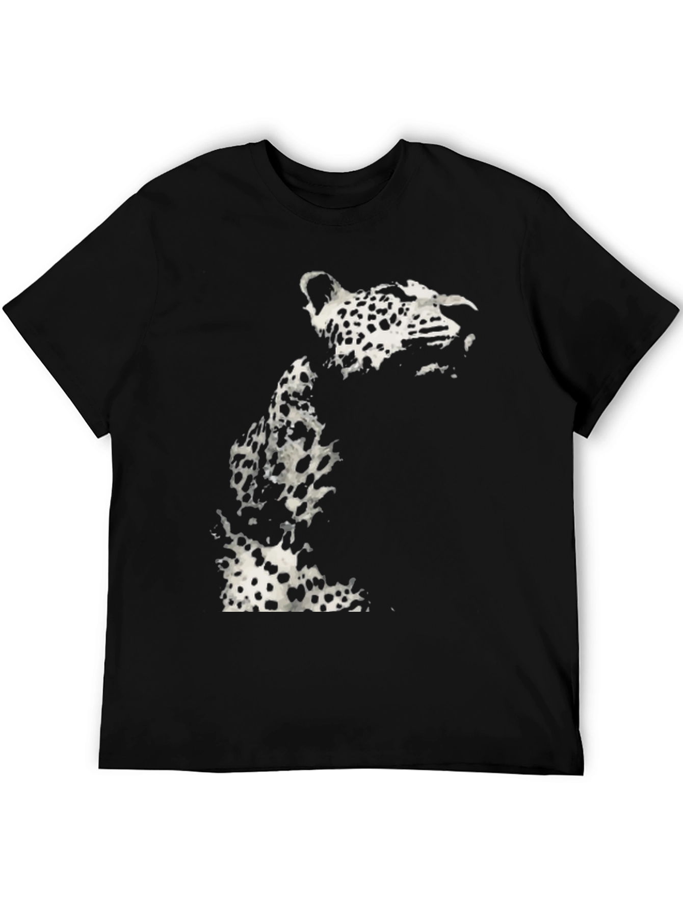 Black Leopard Print Graphic T-Shirt