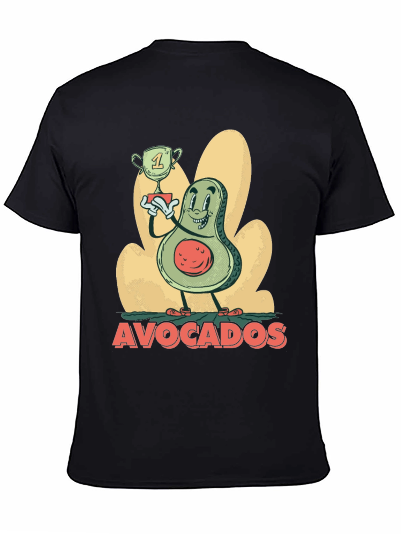 Funny Avocado Champion Black T-Shirt