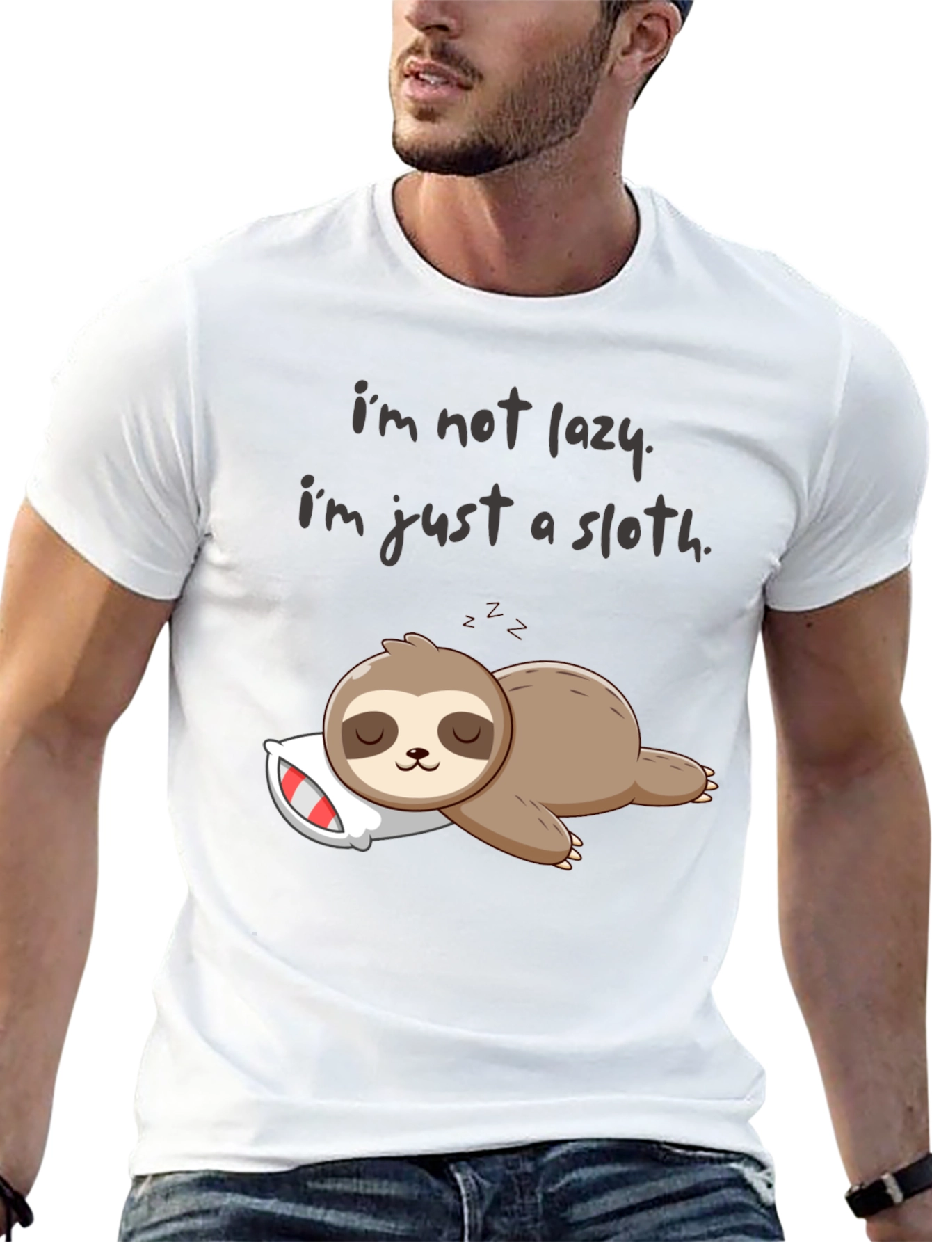 Lazy Sloth Graphic T-Shirt - Comfy & Funny!