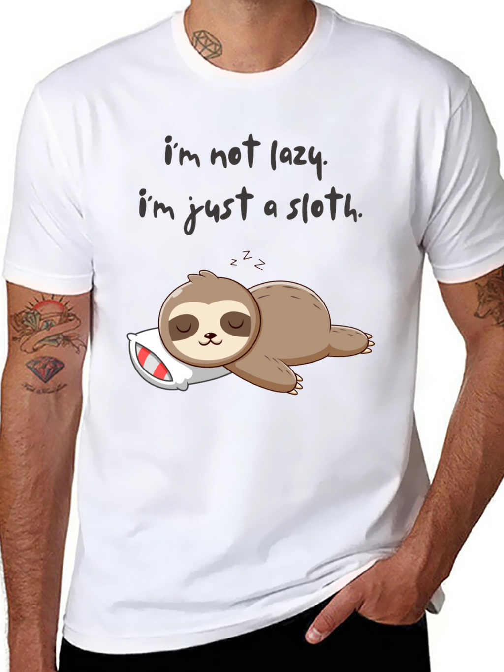 Lazy Sloth Graphic T-Shirt - Comfy & Funny!