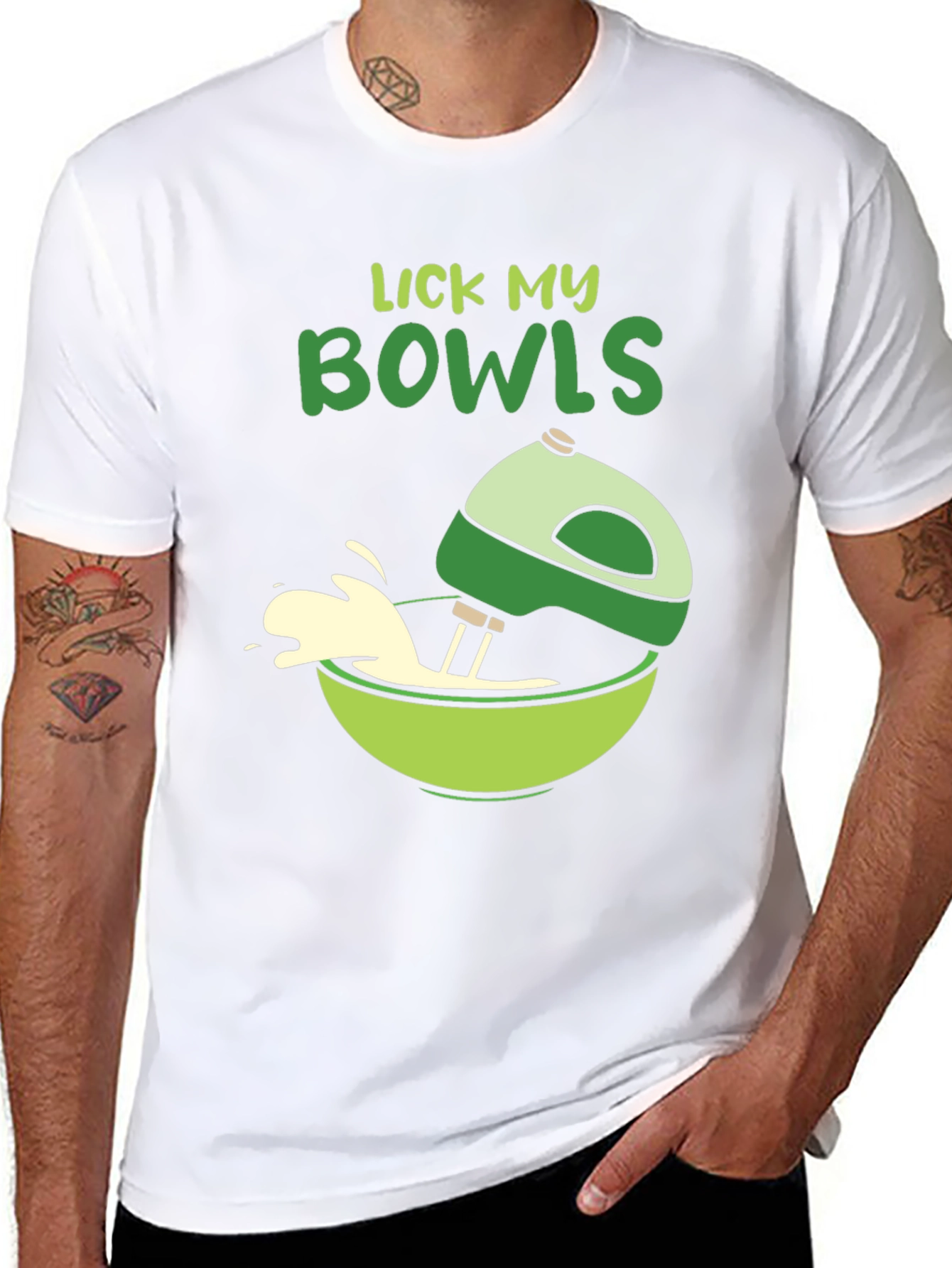 Lick My Bowls T-Shirt - Quirky Baking Humor
