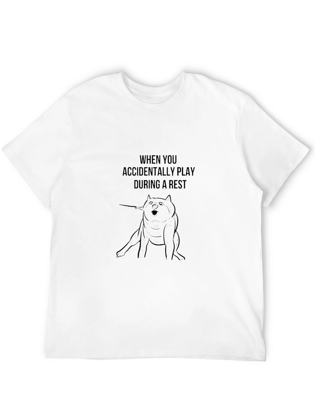 Funny Accidental Play Dog Graphic Black T-Shirt