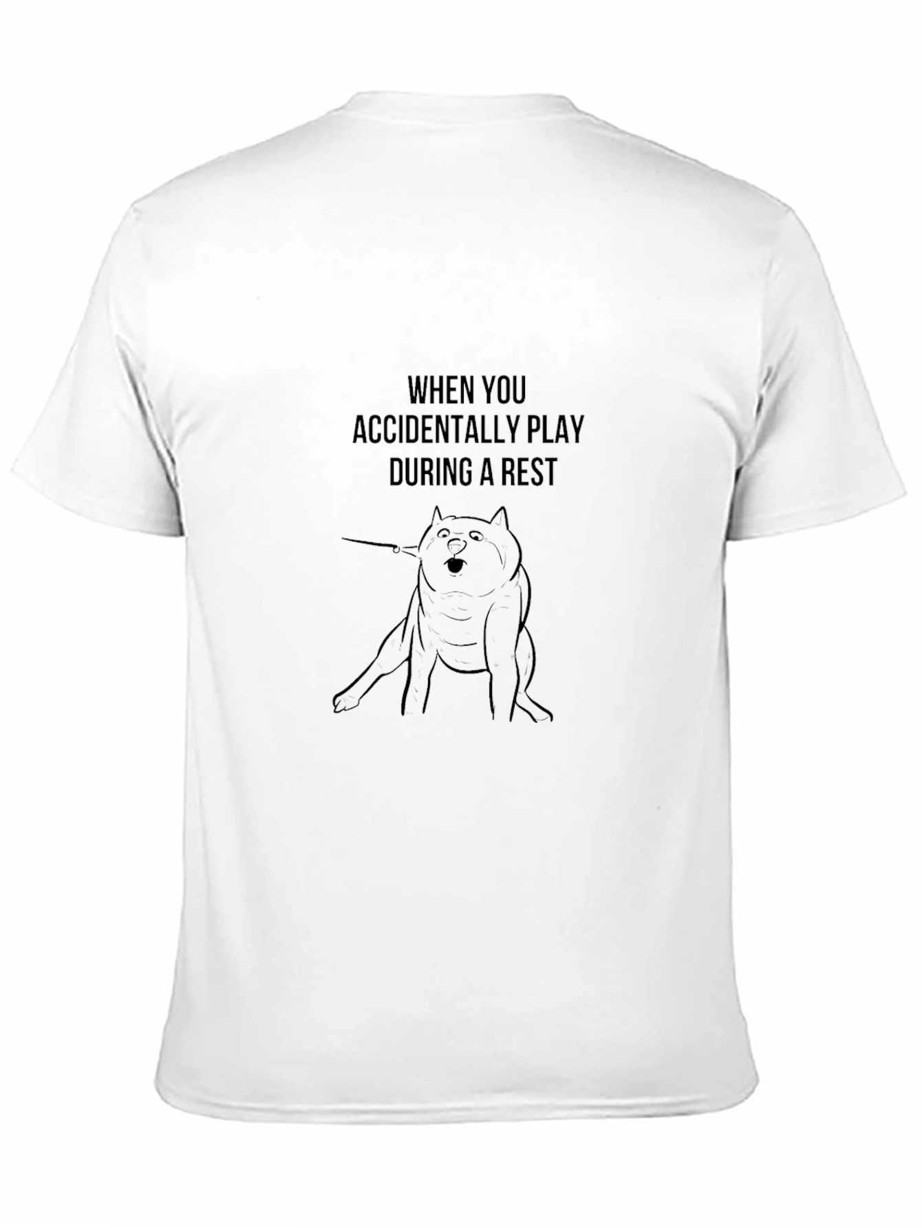 Funny Accidental Play Dog Graphic Black T-Shirt