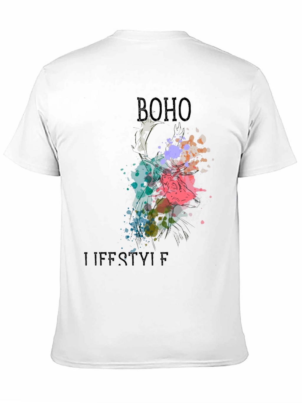 Boho Lifestyle Black T-Shirt - Stylish Graphic Tee