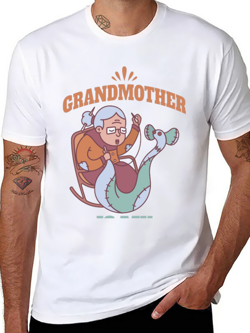 Grandmother Mermaid Knitting T-Shirt - Unique Gift Idea